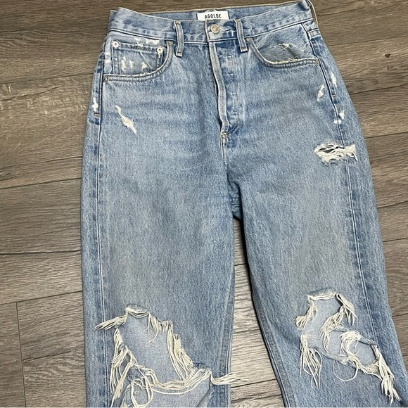 Agolde 90s Jeans in Fall Out Distressed Mid Rise Loose Fit A069C-811 Sz 23 - Picture 7 of 13